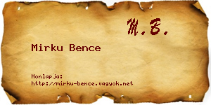 Mirku Bence névjegykártya